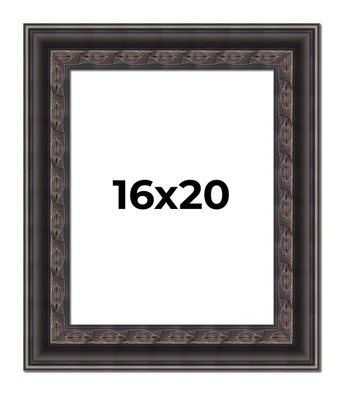 16x20 3.5" Wide Ornate Picture Frame with UV-Resistant Acrylic & Acid Free Backing, Available in 2 Finishes - Black and Brown